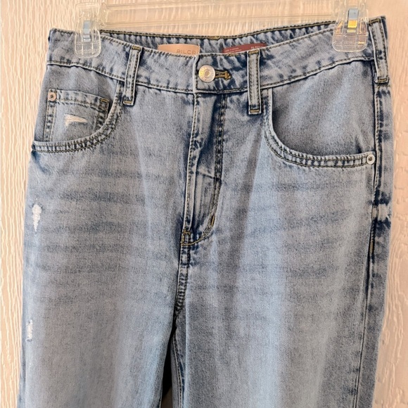 Pilcro Anthropologie Slim Straight Jeans 25P Light Wash Distressed Wide Leg - Picture 6 of 6